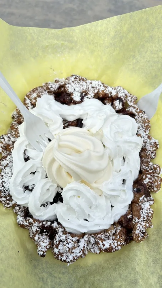 Strawberry Drizzle Funnel Cake